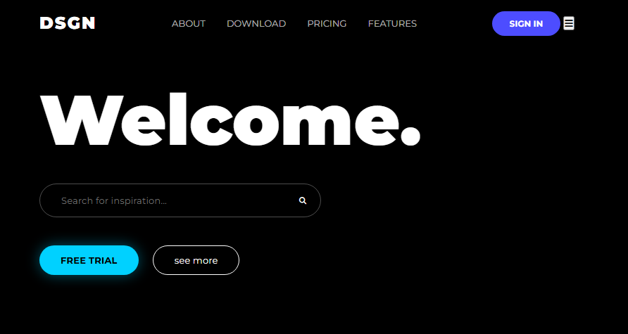 DSGN Creative Landing UI